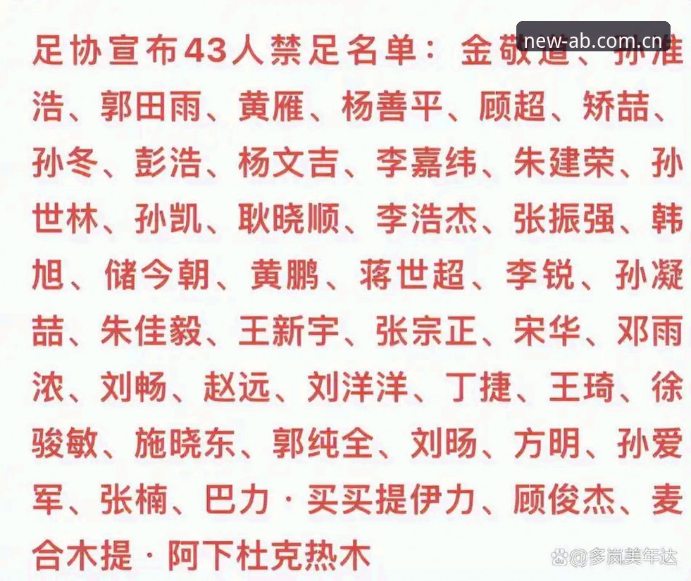 足协第三批禁足名单深度解读：从行业乱象看懂ab娱乐平台观赛指南